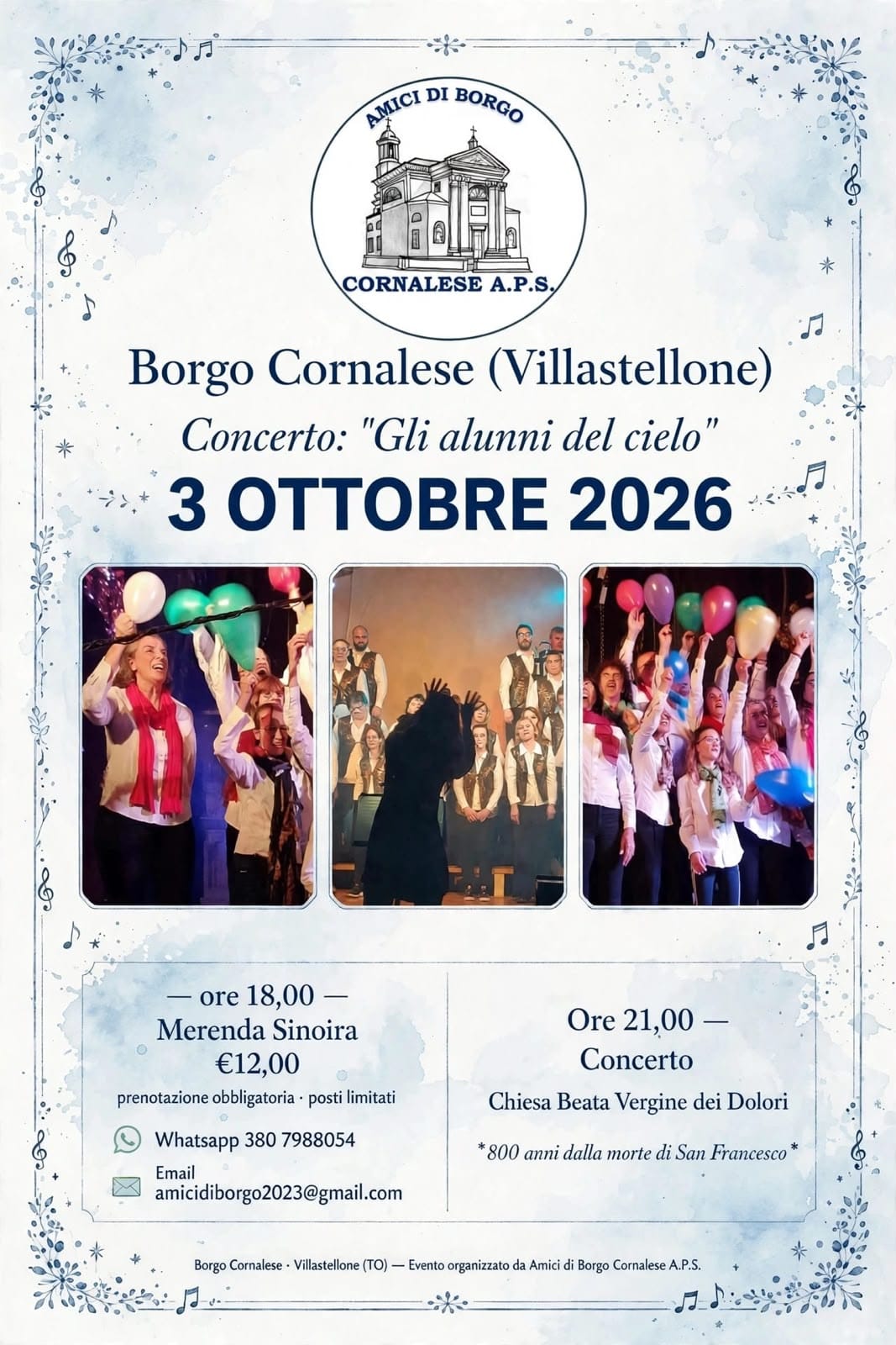 Locandina concerto Borgo Cornalese, Vinovo (TO)